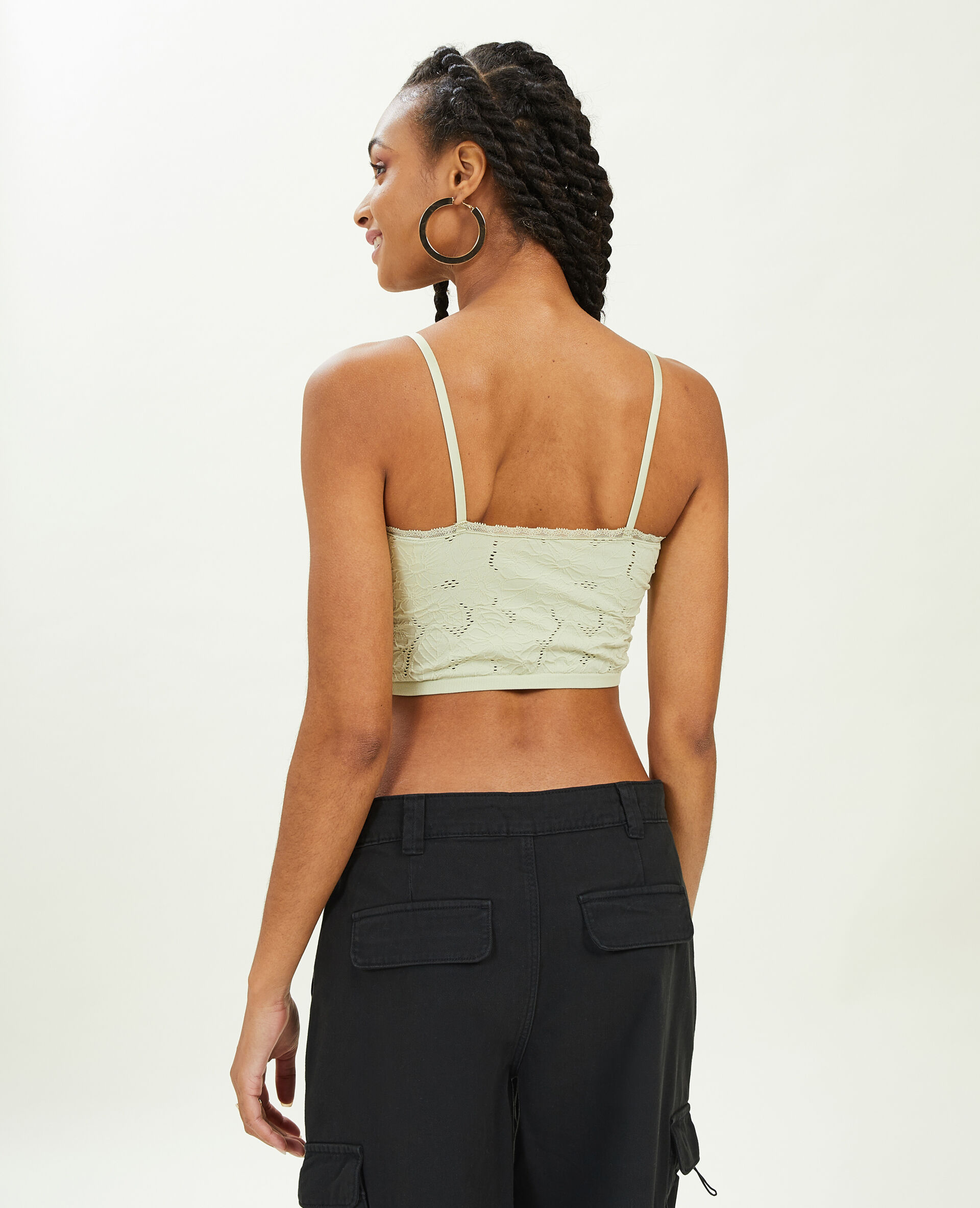 Débardeur brassière sans couture - Vert de gris