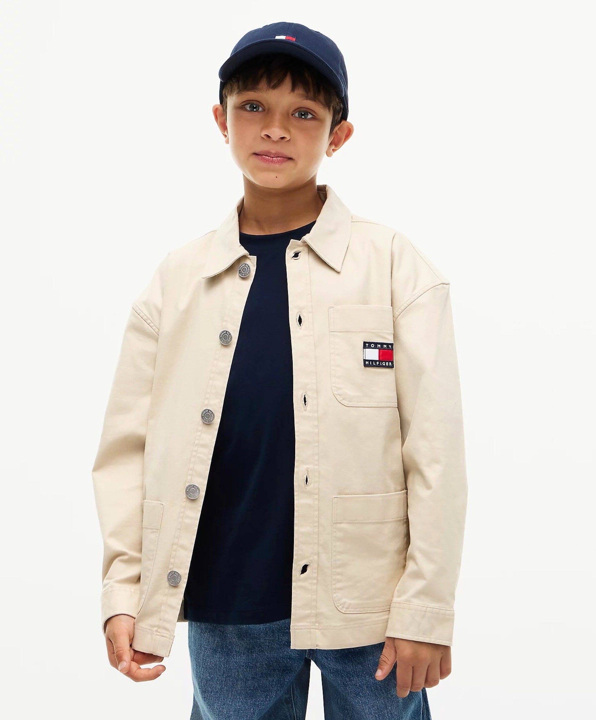 Tommy Hilfiger Jongens overhemd lange mouw beige