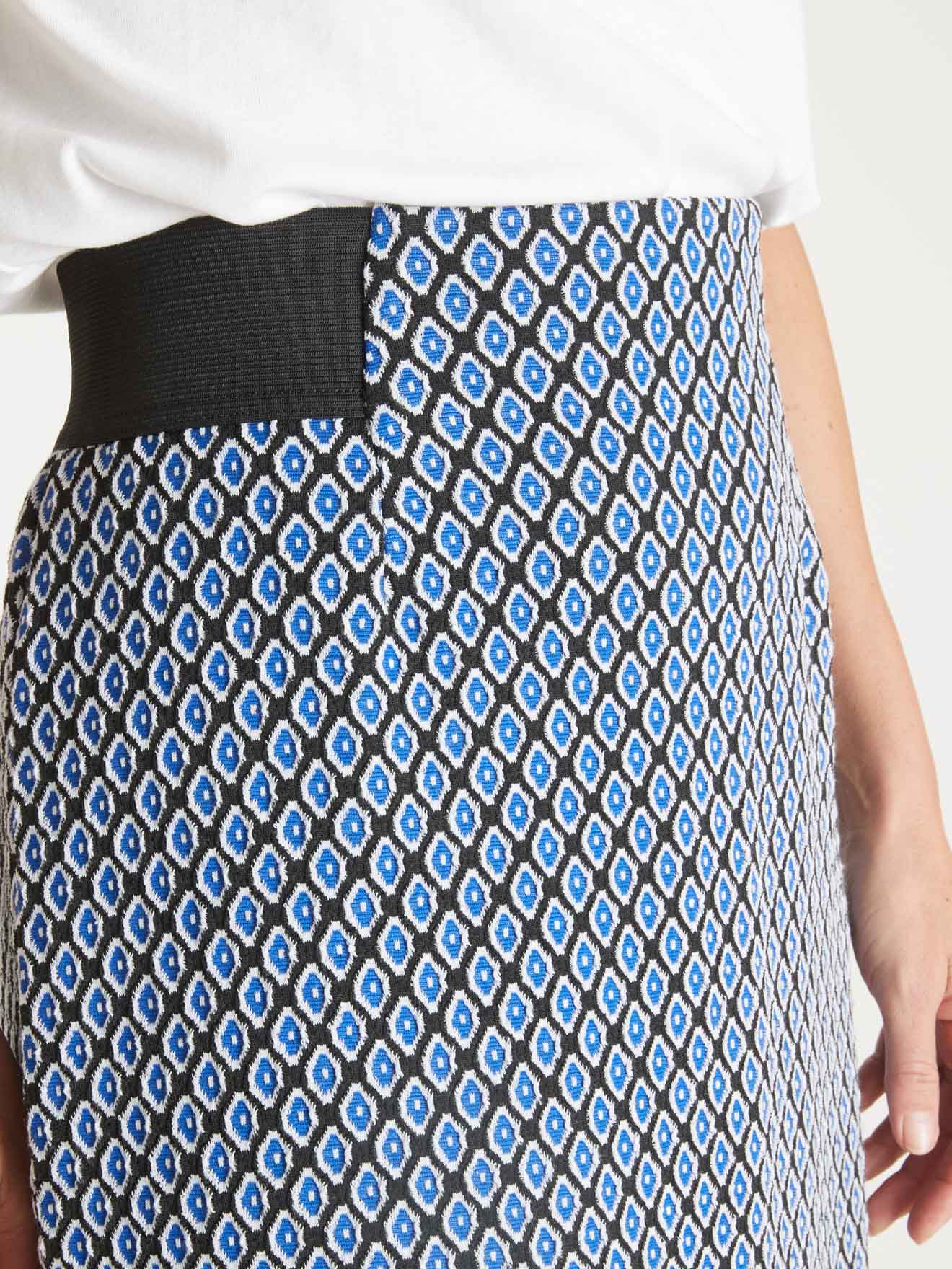 Jupe droite maille milano jacquard