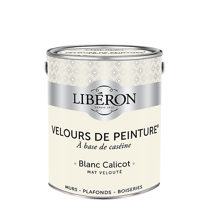Peinture murs, plafonds et boiseries Velours de peinture blanc calicot Libéron 2,5L