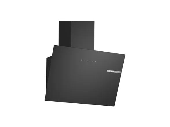 Bosch Serie | 2 DWK65DK60 - Hætte - skorsten vinklet - bredde: 59 cm - dybde: 32.5 cm - udtrækning og recirkulation (-) - sort glas