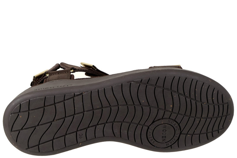 WODEN LINE CHOCOLATE SANDAL I BRUNT TEKSTIL
