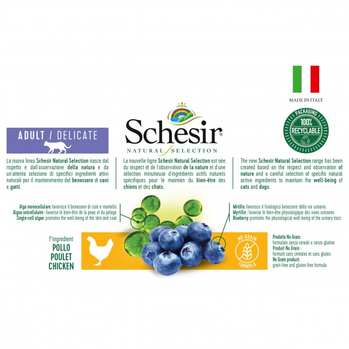 Schesir Croquettes Natural Selection Adult Delicate - Poulet
