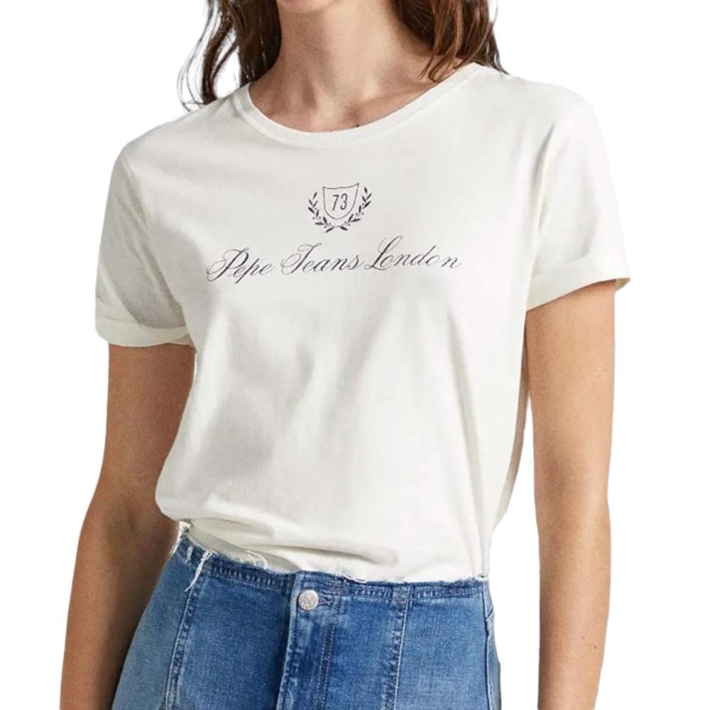 Pepe jeans T-shirt Écru Femme Pepe Jeans Vivian