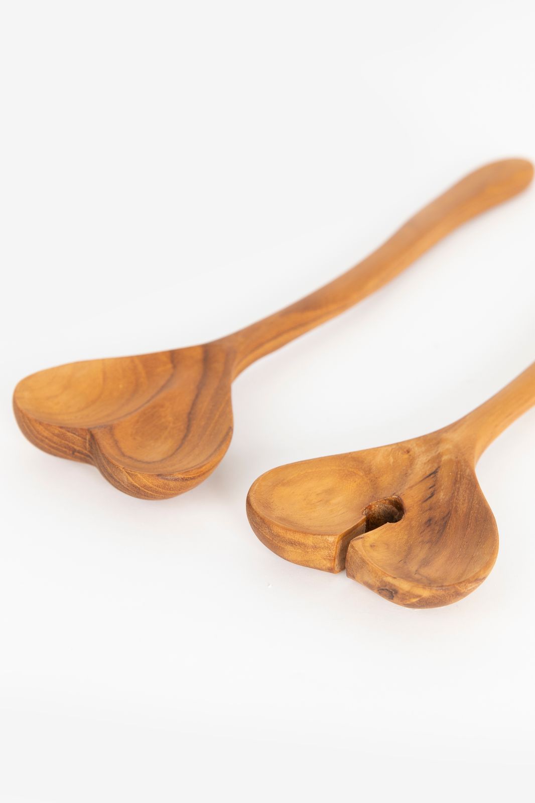 Houten slacouvert set met hart
