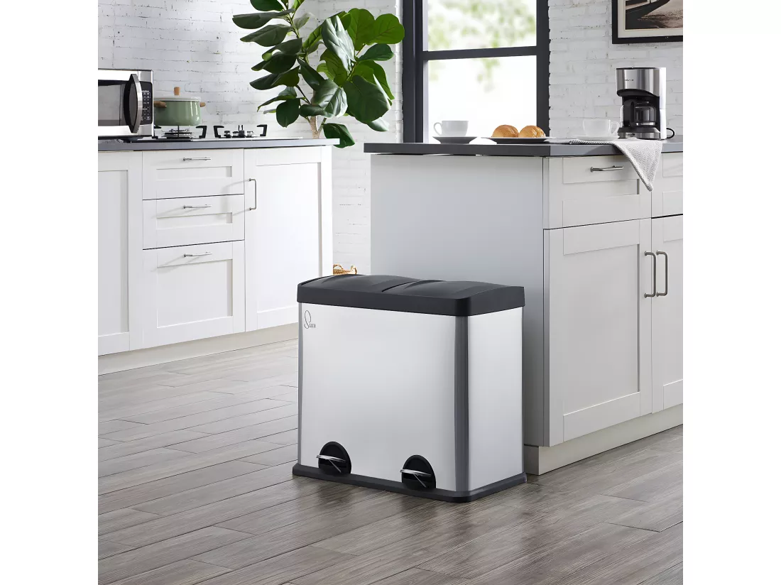 Poubelle de tri 48L en inox