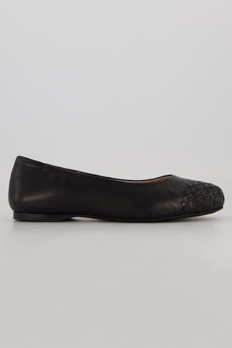 Leder-Ballerinas, Webspitze, Weite H