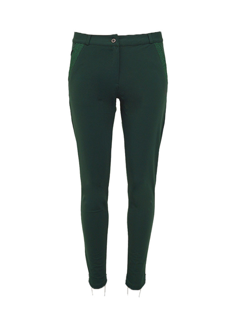 HBT BASICS - CHRISTINA PANTALON CITY SLIM VERT