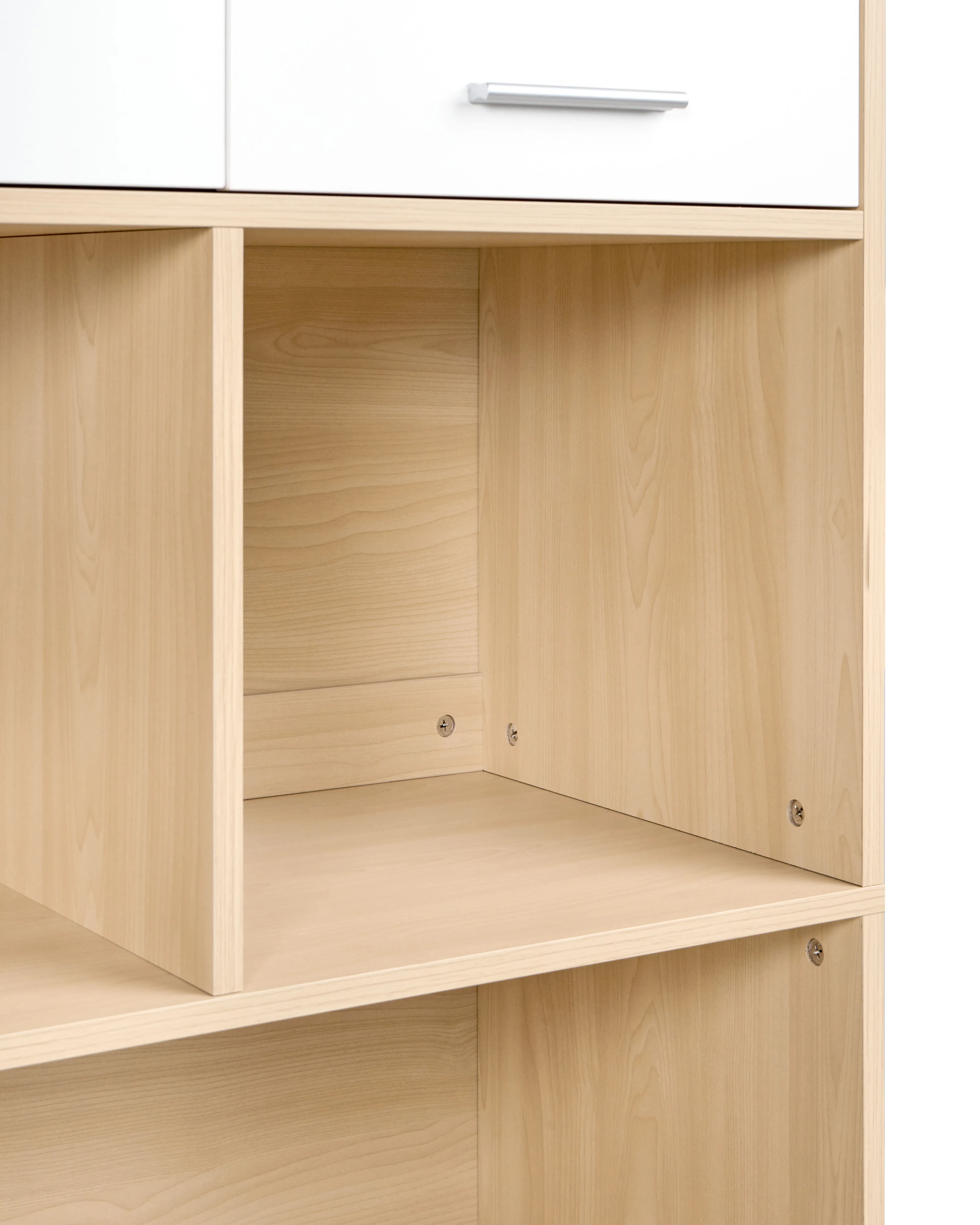 Boekenkast met 4 deuren ZEHNA Lichtbruin/wit