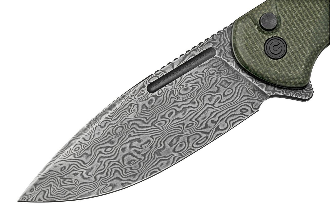 Civivi Conspirator C21006-DS1 Green Micarta, Damascus zakmes