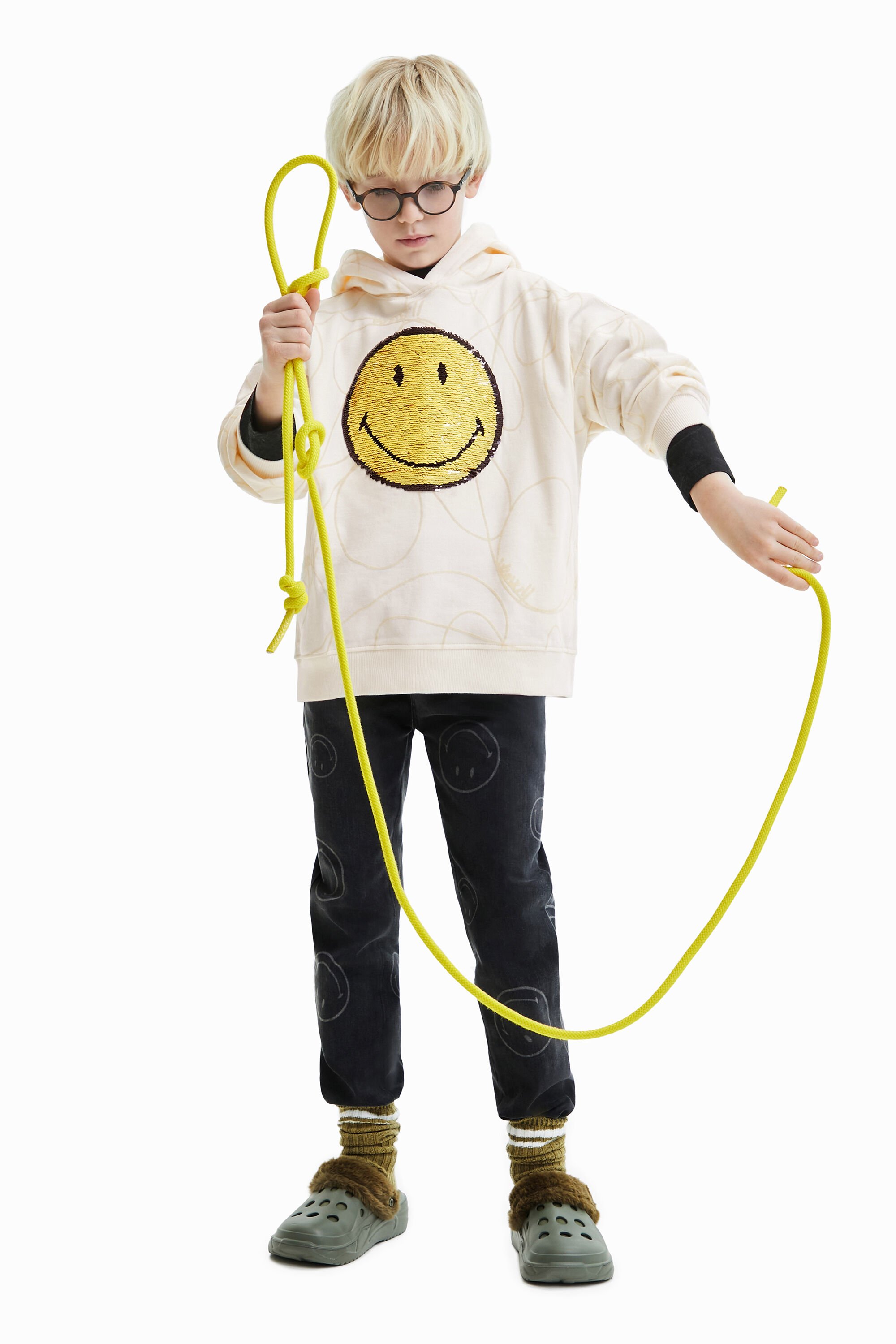 Sweat-shirt Smiley paillettes réversibles