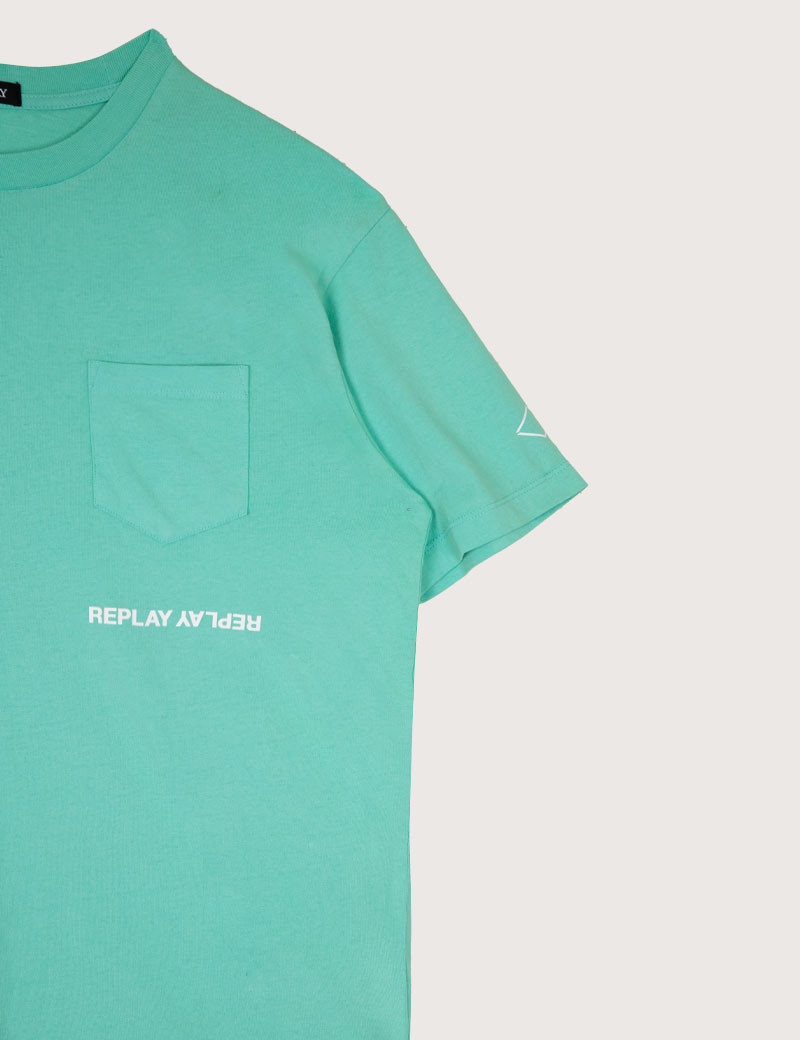 REPLAY T-SHIRT HOMME RELAX VERT MENTHE