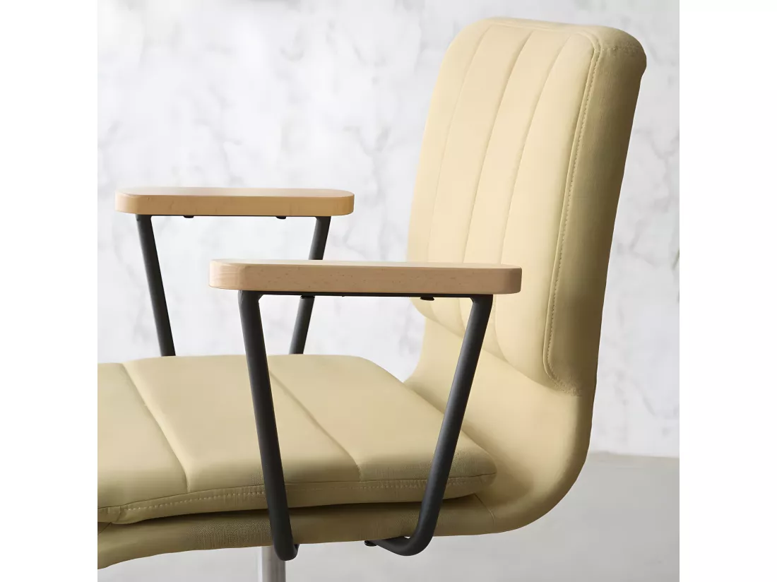 Chaise de bureau rembourrée en tapisserie Moutarde 58x92