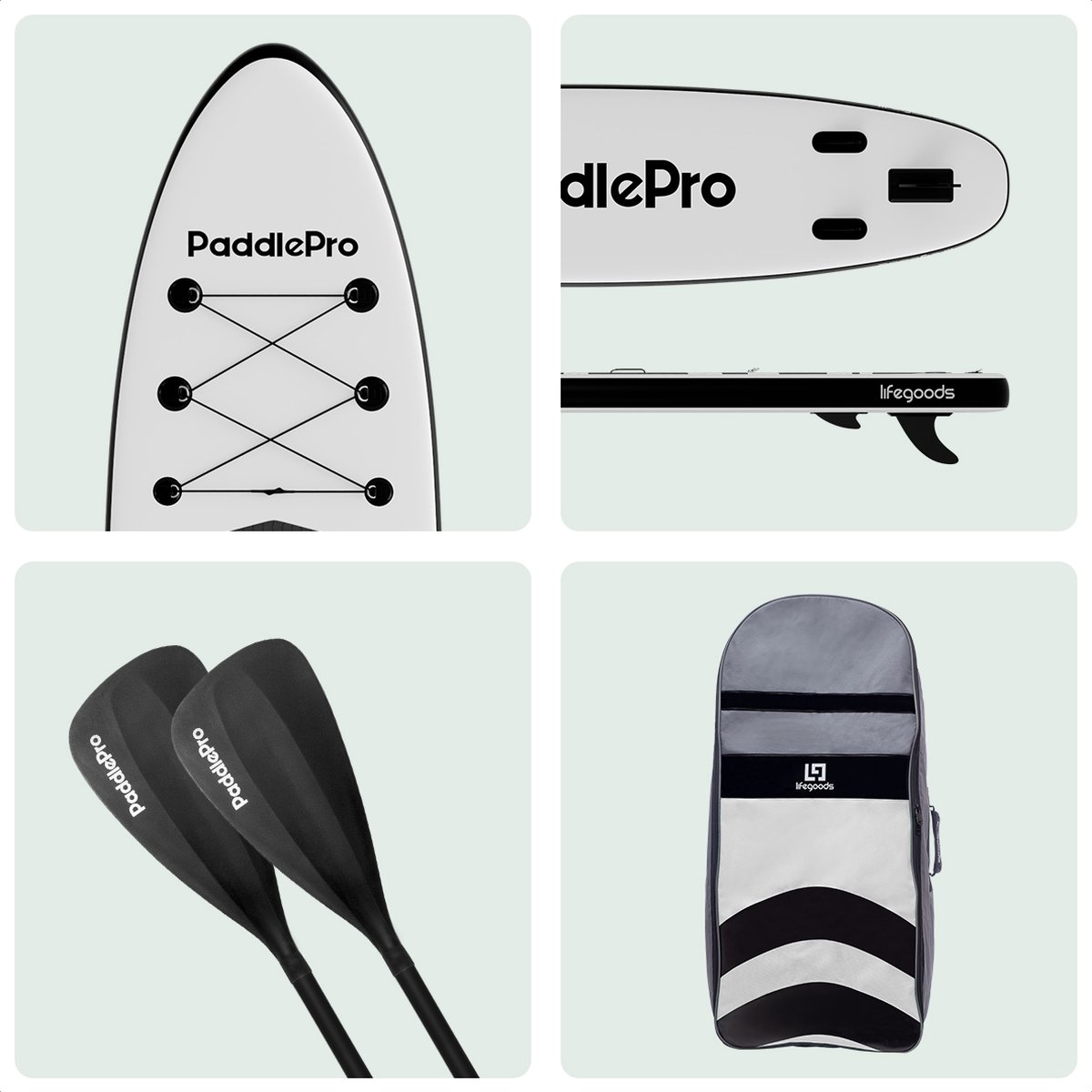 Lifegoods paddlepro sup board - white/black