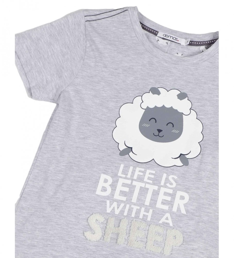 Admas Pijama Contar Ovelhas cinza