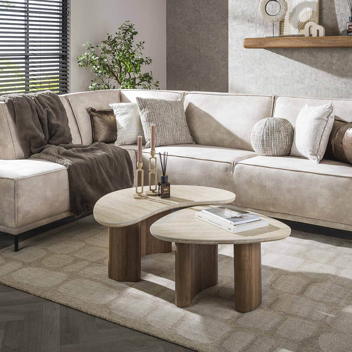 Salontafel Limestone Organisch Duo