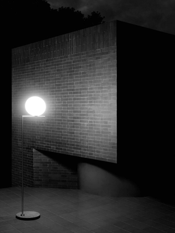Flos IC Lights F1 Outdoor vloerlamp staal, voet donkergrijs