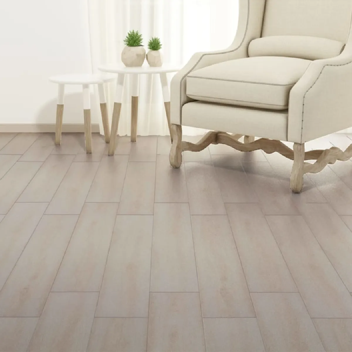 vidaXL Planches de plancher PVC autoadhésives - Blanc chêne