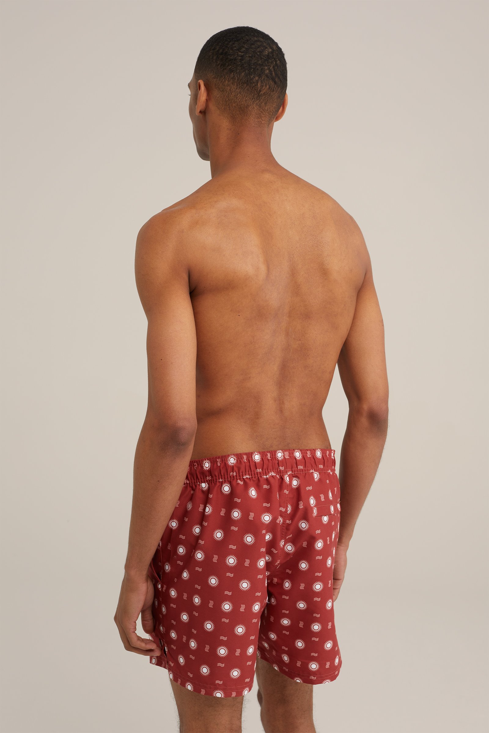 zwemshort met dessin WE Fashion Roestbruin