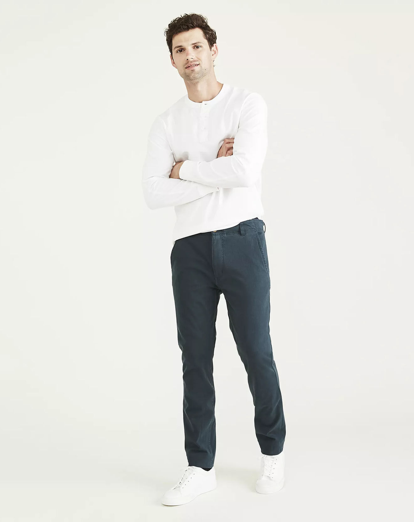 Dockers Pantalon Smart 360 Flex Alpha Skinn bleu/gris