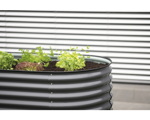 Klassieke ovale verhoogde tuinbak WESTMANN 160 x 80 x 82 cm grijs