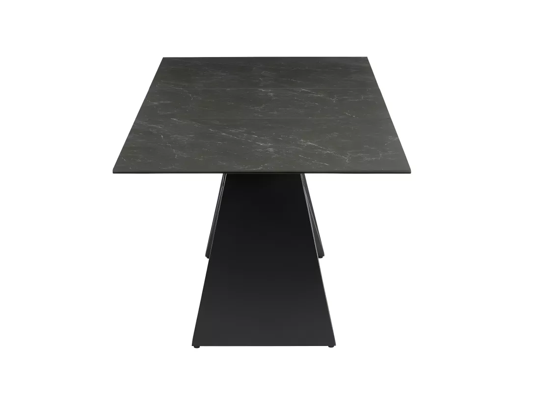 Table à manger extensible LIBSY - 6 à 8 personnes - Céramique et Métal - Noir de Maison Céphy