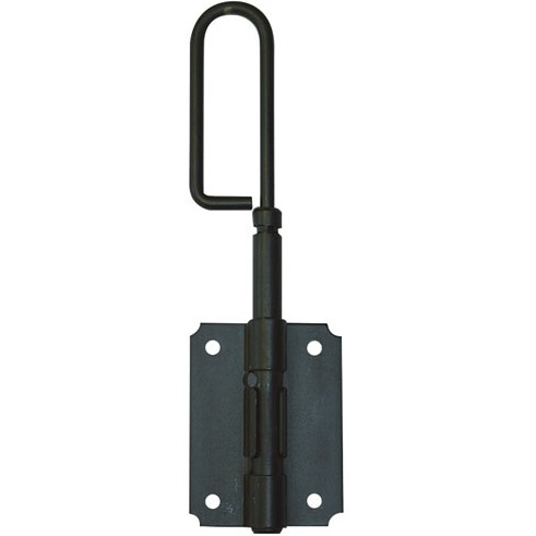 Verrou baïonnette à visser - D12 - L : 200 mm - platine - 80 X 60 x 1 mm -