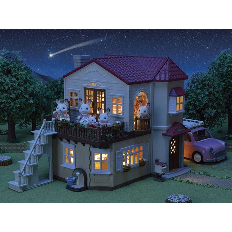 Sylvanian Families groot verlicht landhuis speelkamer 5708