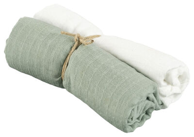 Borganäs Musselinteppe 70x70 2-pack, Grønt