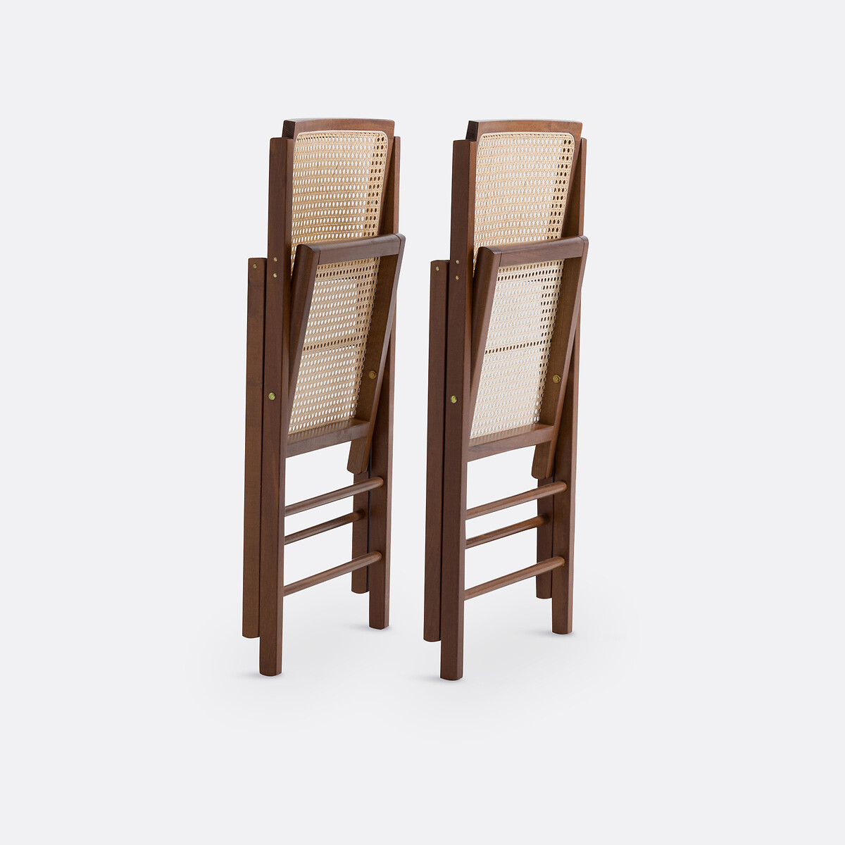 LA REDOUTE INTERIEURS<br>Conjunto de 2 cadeiras dobráveis em madeira de faia e rattan, Rivia