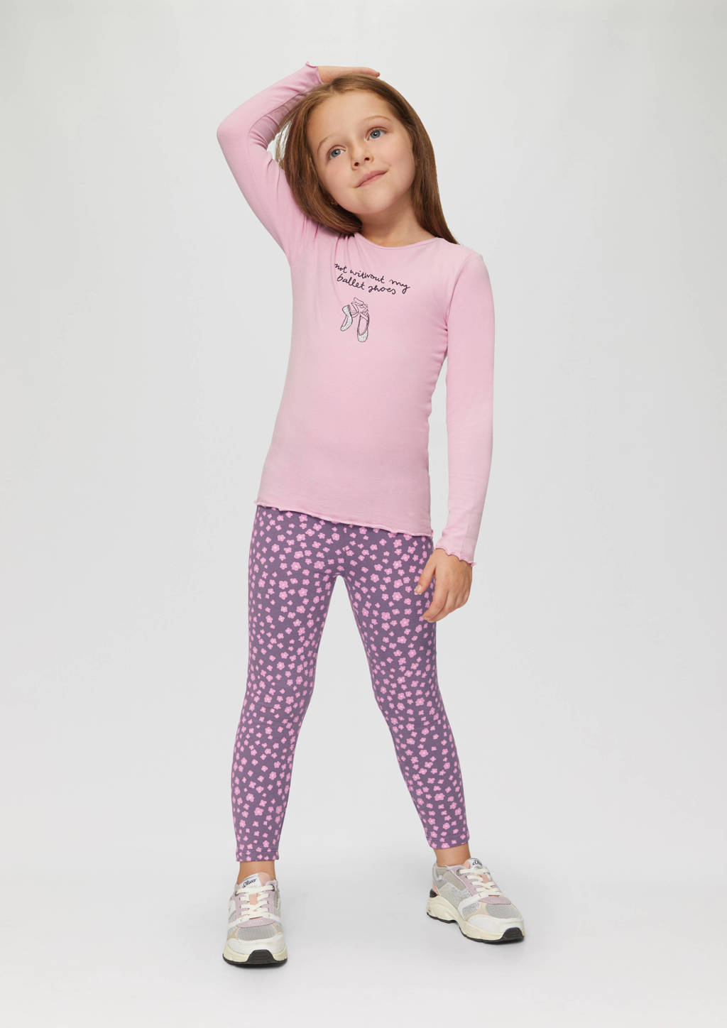 s.Oliver gebloemde legging lila