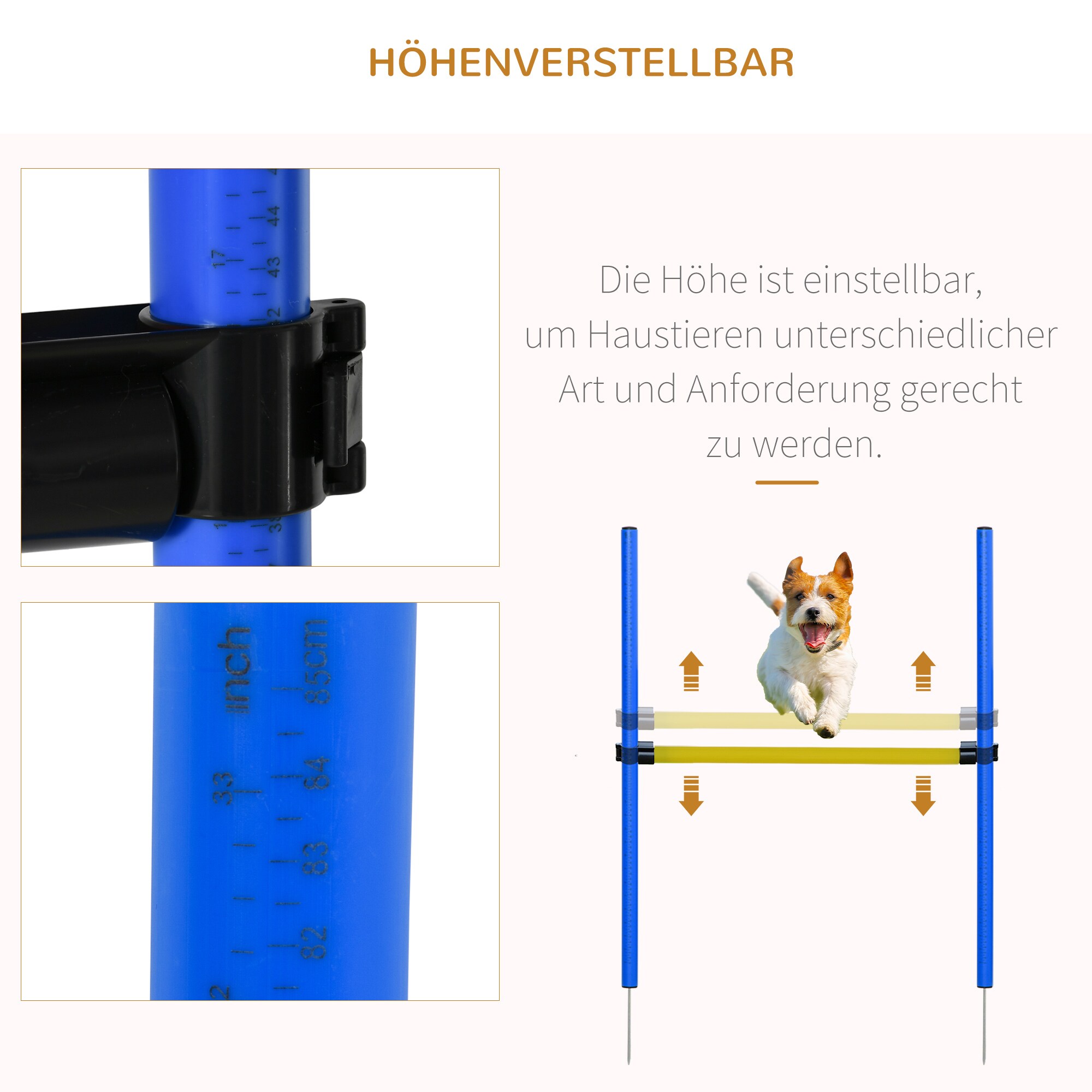 PawHut Hund Agility Set inkl. Tragetasche gelb, blau