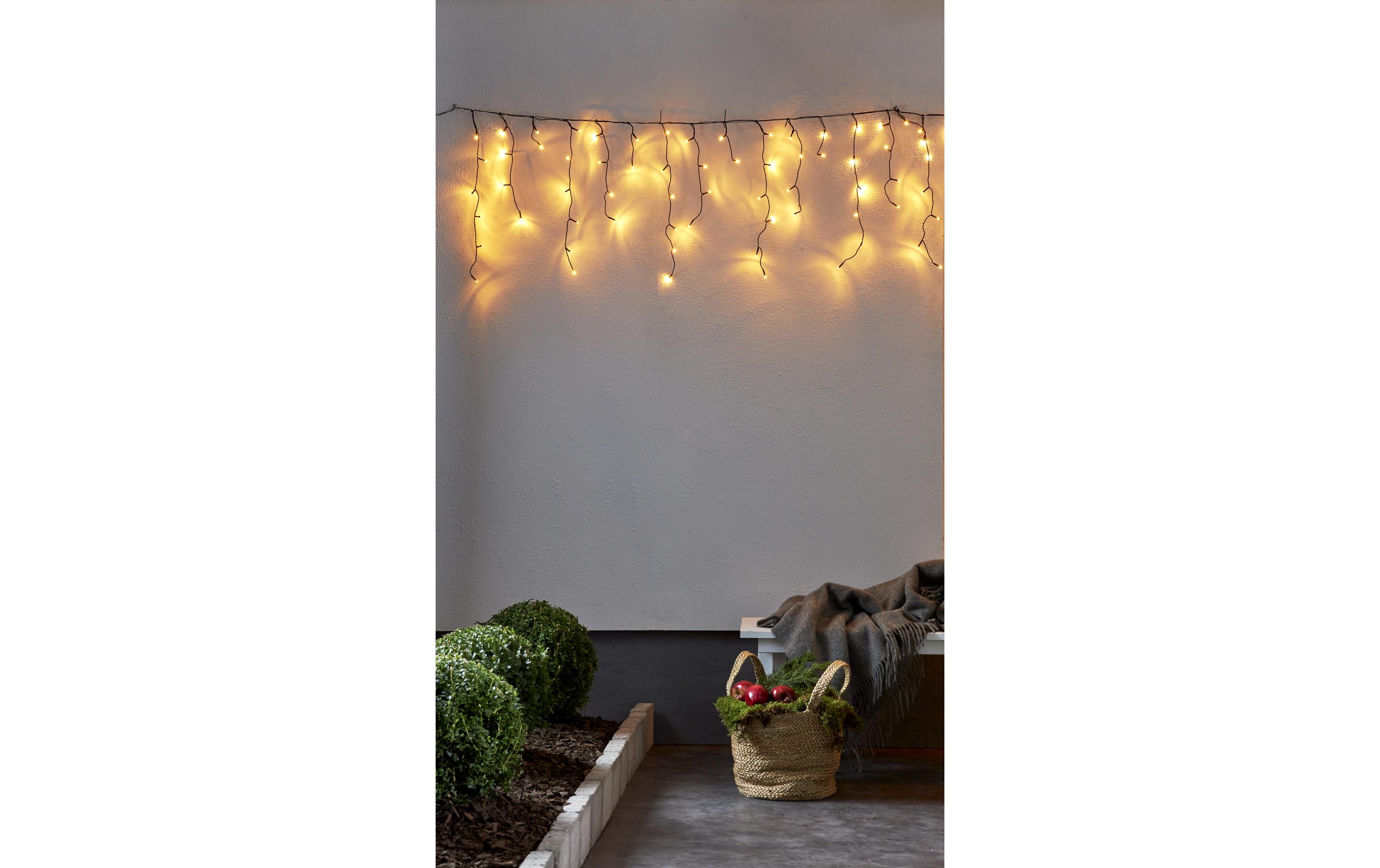 LED-Lichtervorhang Icicle, 240 LEDs, 590 cmLichtervorhang mit warmweissen LEDs