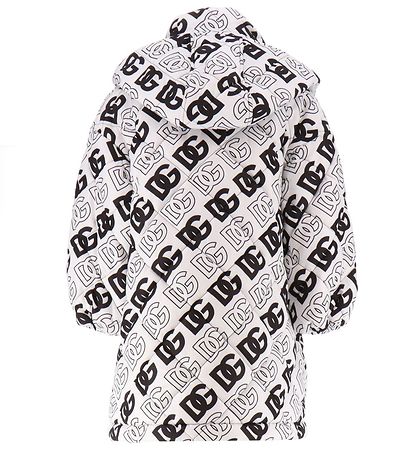 Dolce & Gabbana Steppmantel - Logo - Weiß m. Schwarz