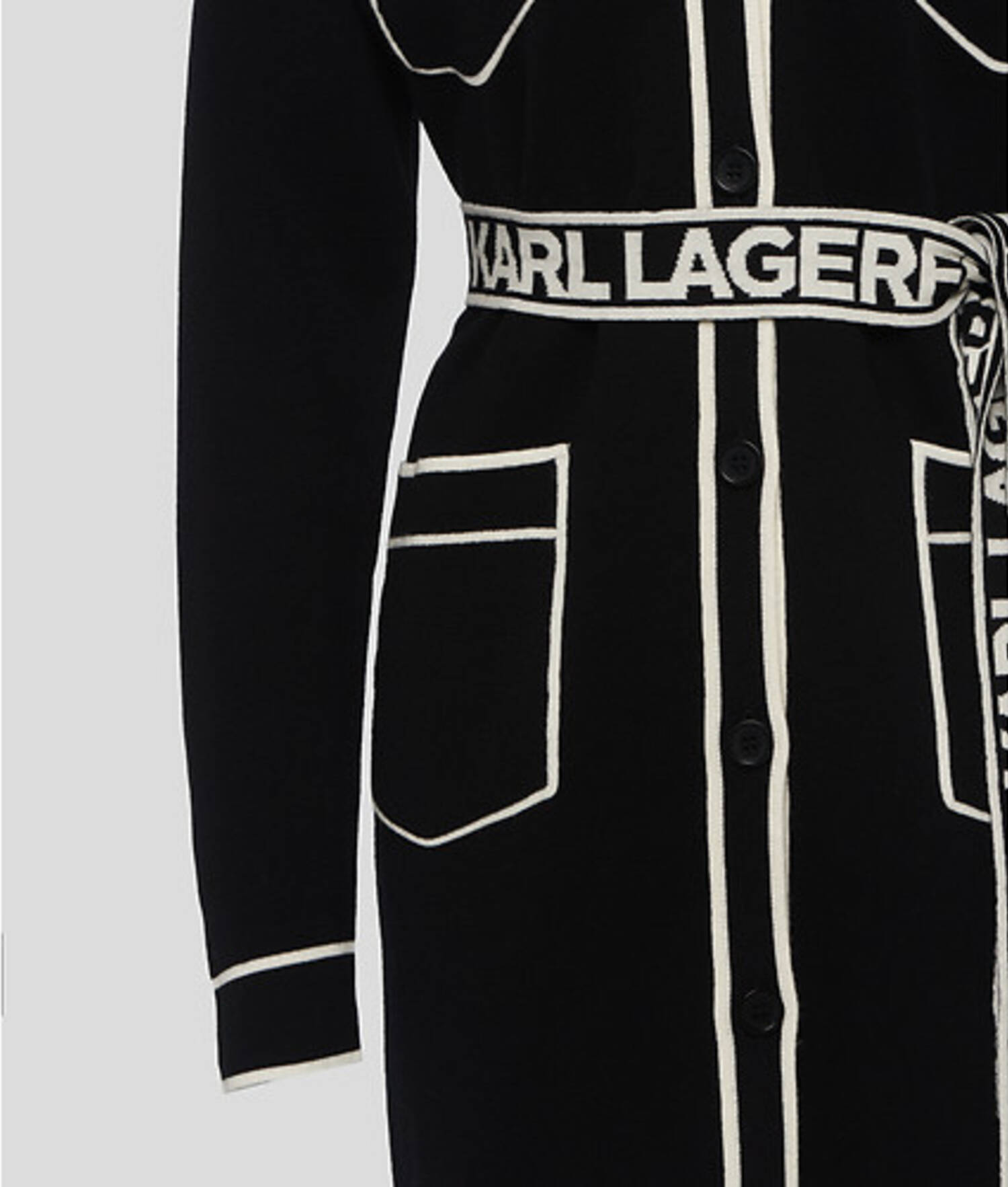 CARDIGAN AVEC CEINTURE ORNÉE DU LOGO KARL