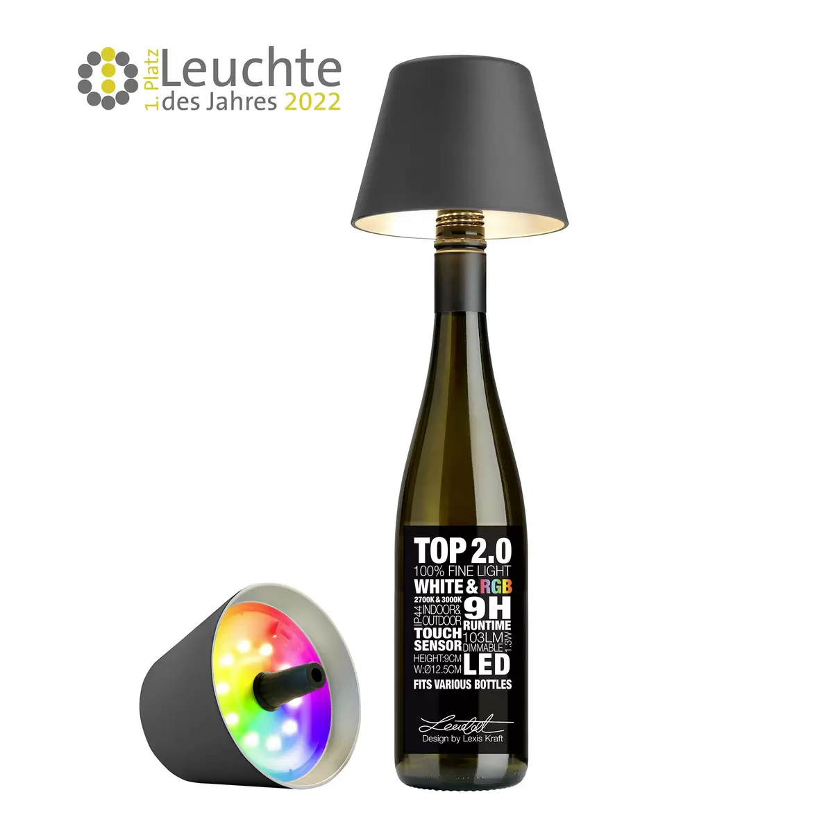 Tischleuchte Sompex Top Lampe 2.0 Schwarz