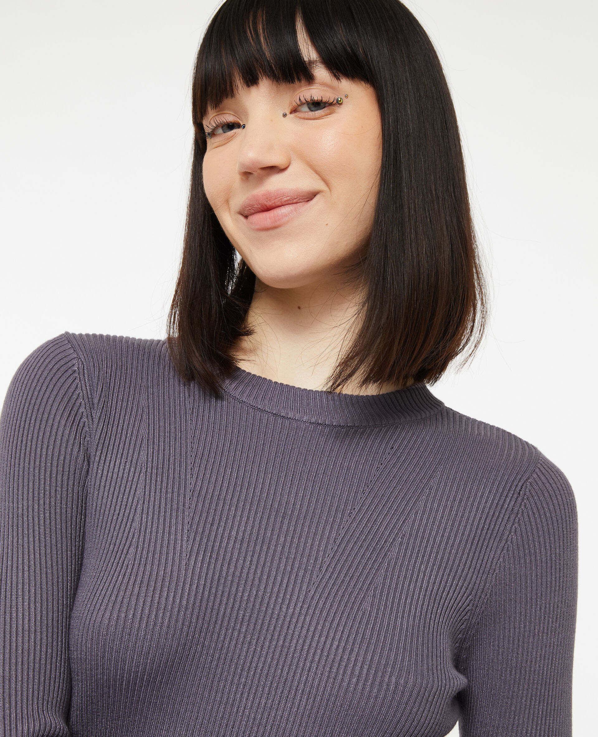 Pull en maille col rond - Lilas