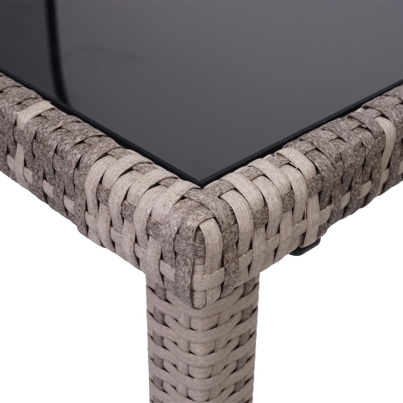 Poly-Rattan Tisch MCW-G19, Gartentisch Balkontisch, 120x75cm ~ grau-braun