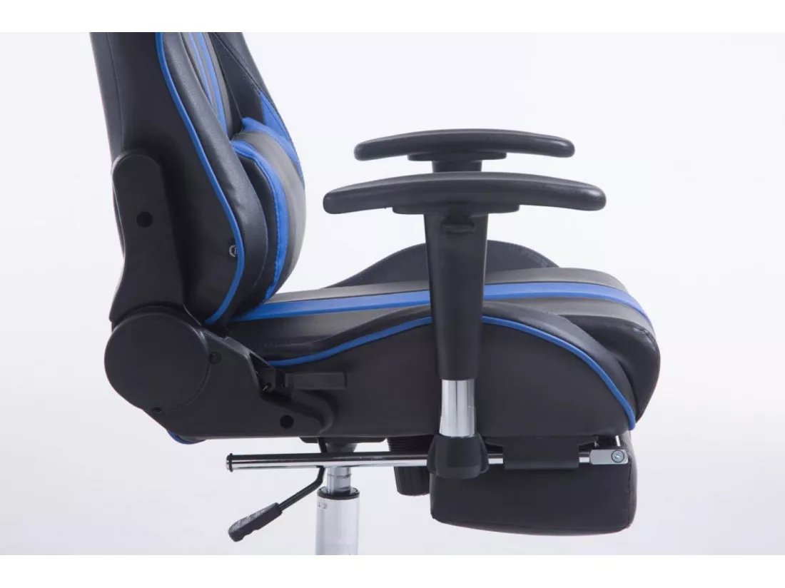 Chaise de bureau - Similicuir - Noir / Bleu - Limit