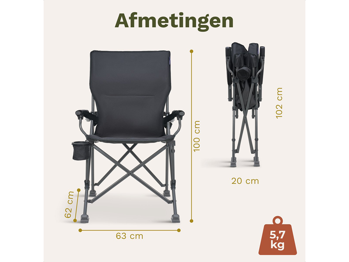 Trvlmore Ergonomic vouwstoel - Grey