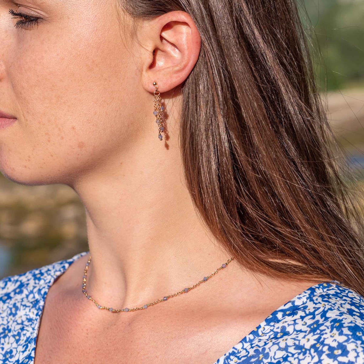 Boucles d'oreilles Bianca en pierres Tanzanite