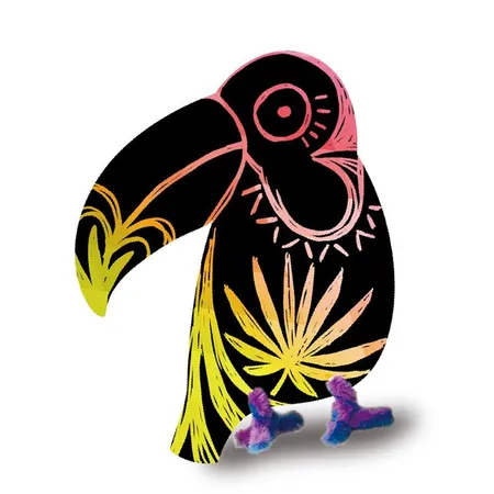 Mammut Scratch Art Tropenvögel mit 4 Kratzvorlagen