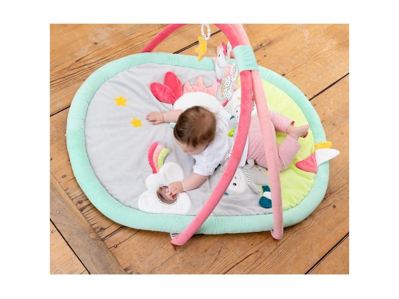 fehn Krabbeldecke mit Spielbogen Aiko & Yuki 3D Activity Decke mit Einhorn & Katze