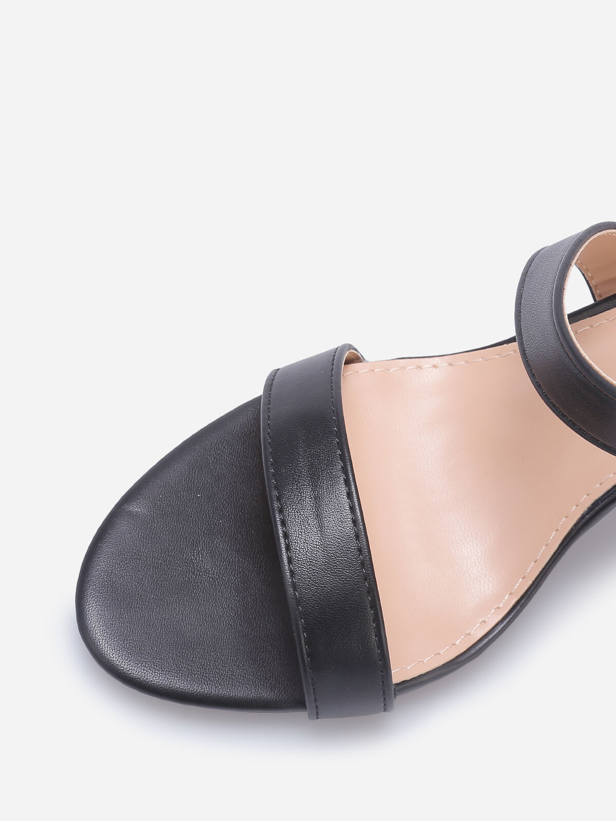 Sandales à talon avec doubles brides- Noir