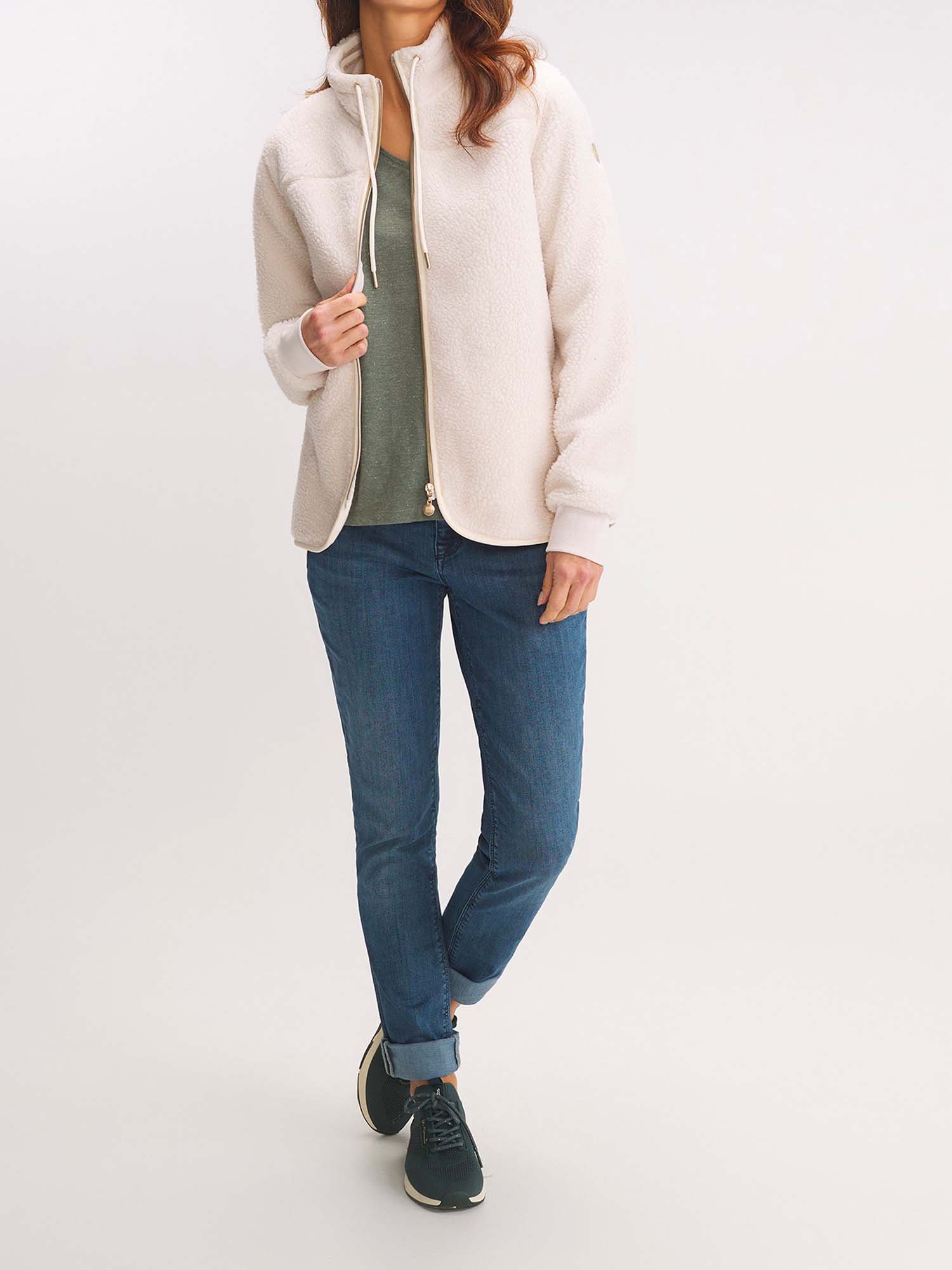 Polaire Zippée Femme Sherpa Ecru