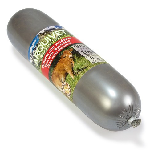 Linguiça natural úmida com sabor de carne e vegetais