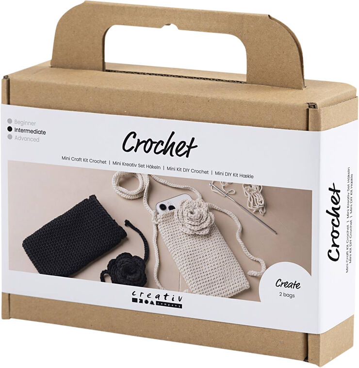 Creativ Company Mini DIY Kit Hækle, Taske med rose