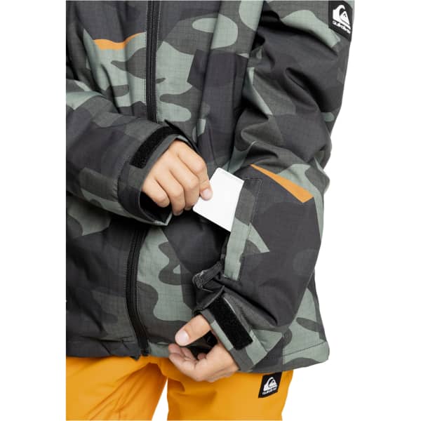 Veste de ski QUIKSILVER MISSION PRINTED YTH JK PUZZLE CAMO SEA SPRAY