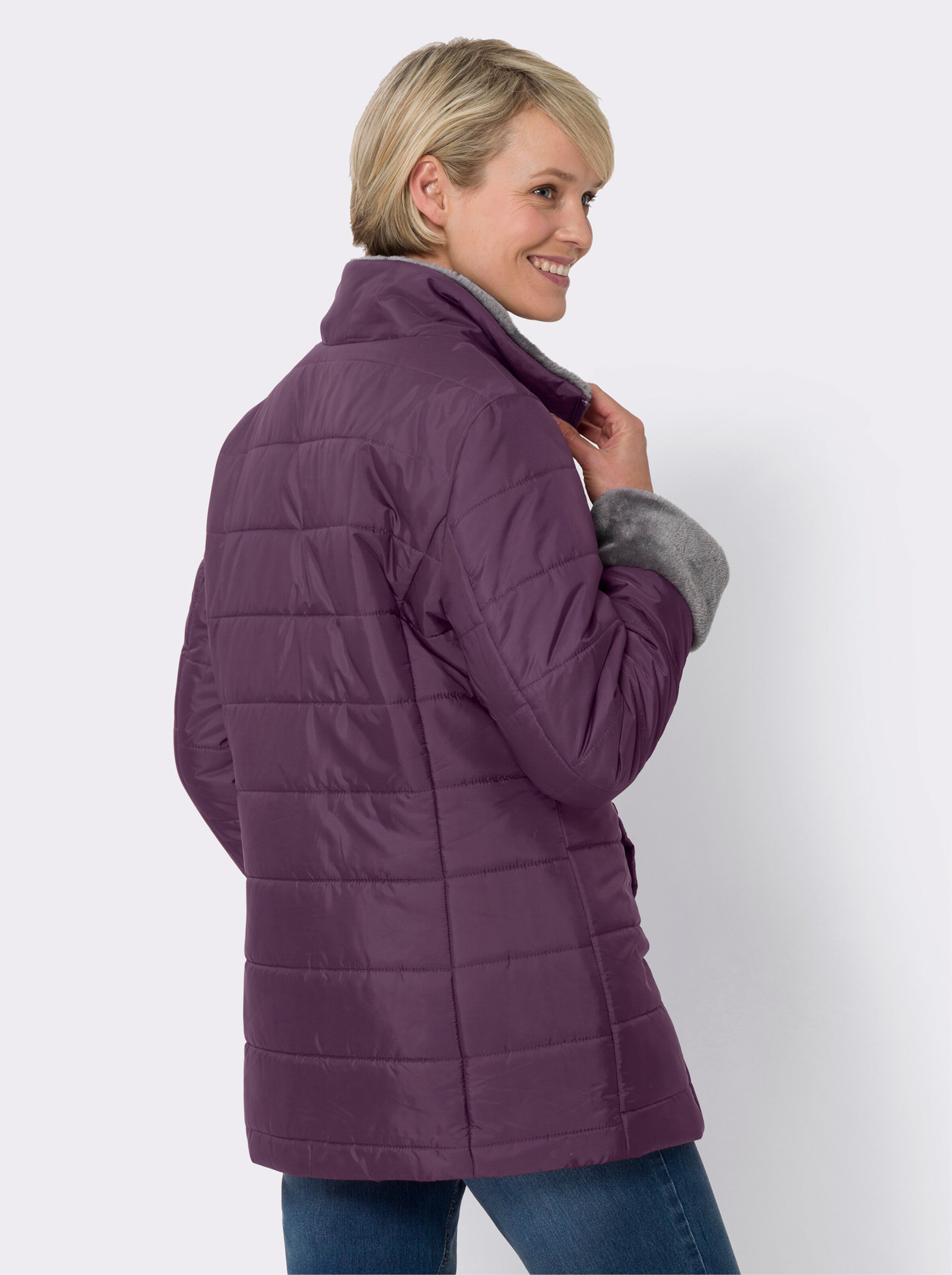 Steppjacke mit Pelz-Imitat