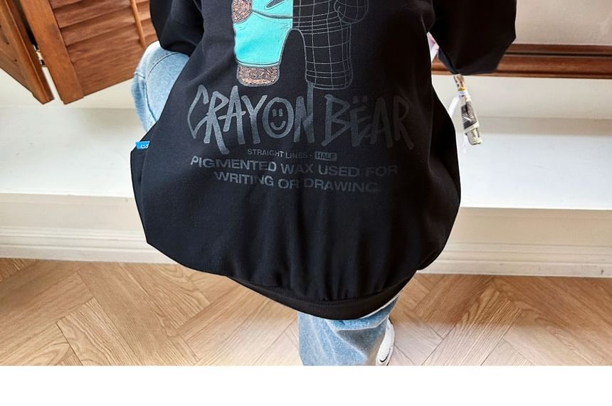 SeoulPop - Losse sweatshirt met berenprint